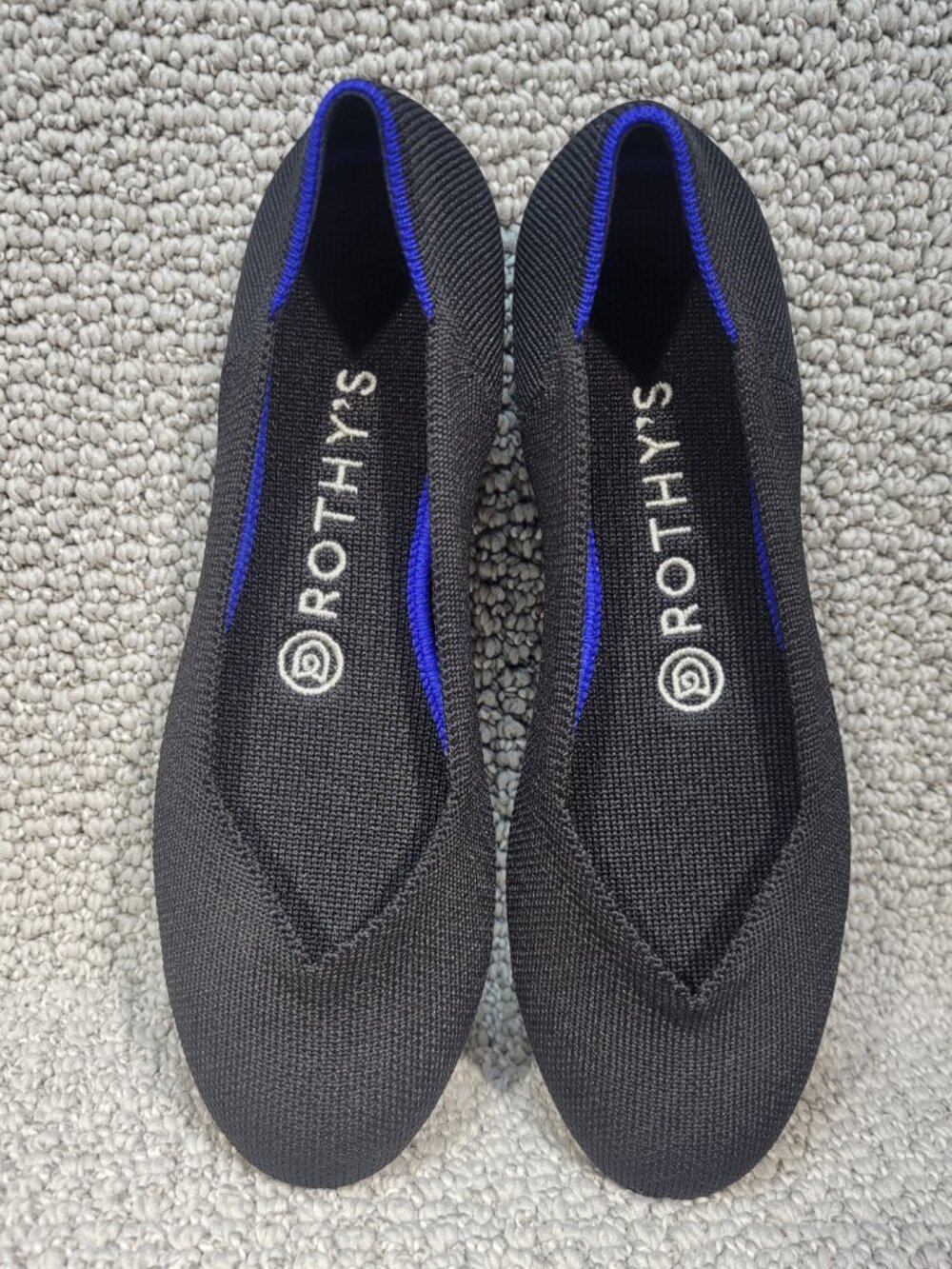 Rothys The Flat Women's Size 7 US Black Solid Round Toe Slip on Flat Shoes